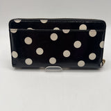 polka dot zip around wallet