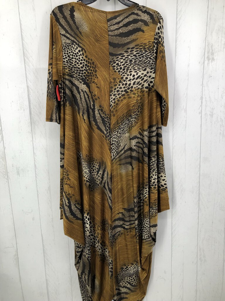 M/L Animal print 3/4 slv dress