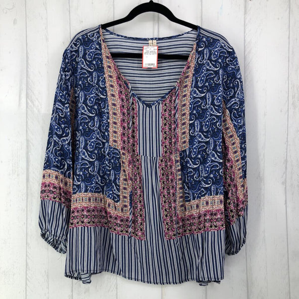 1X Printed 3/4 slv top