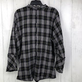 M Plaid button down l/s top