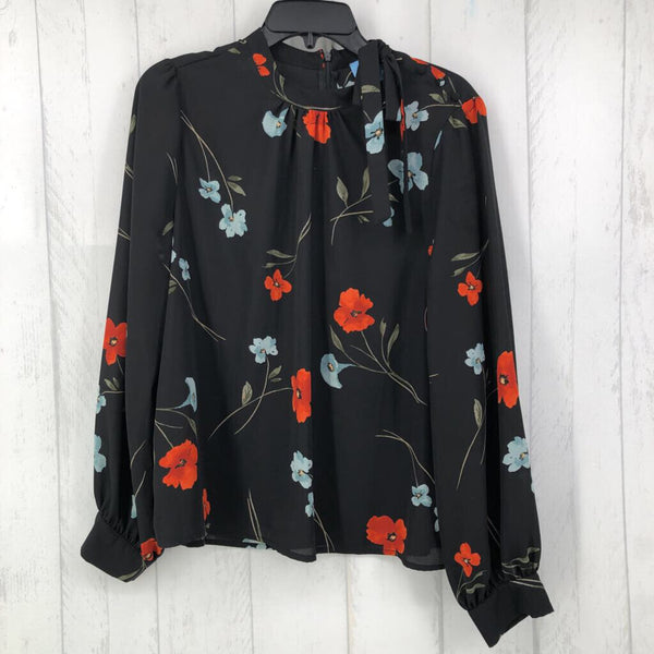 L Semi sheer flo print l/s top