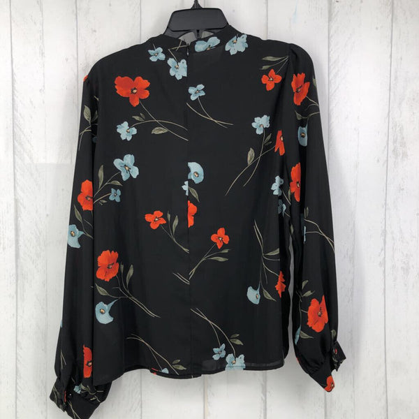 L Semi sheer flo print l/s top