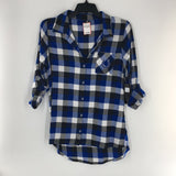 M Plaid Colts button down l/s top