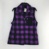 L Fleece plaid vest