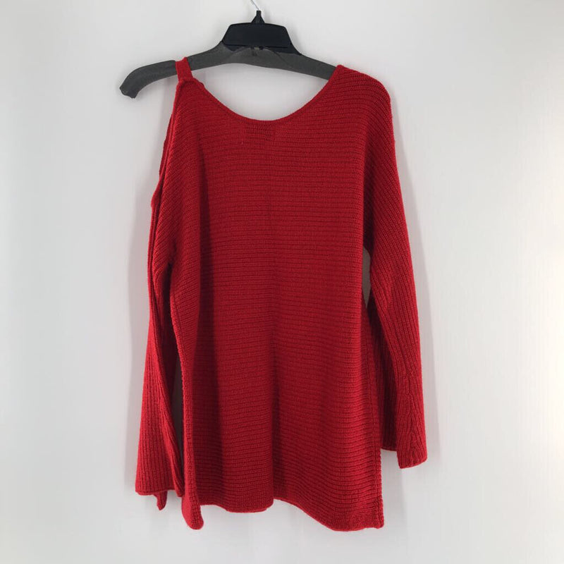 L Ribbed shoulder bow sweater