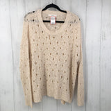 L Open knit sweater