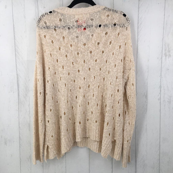 L Open knit sweater