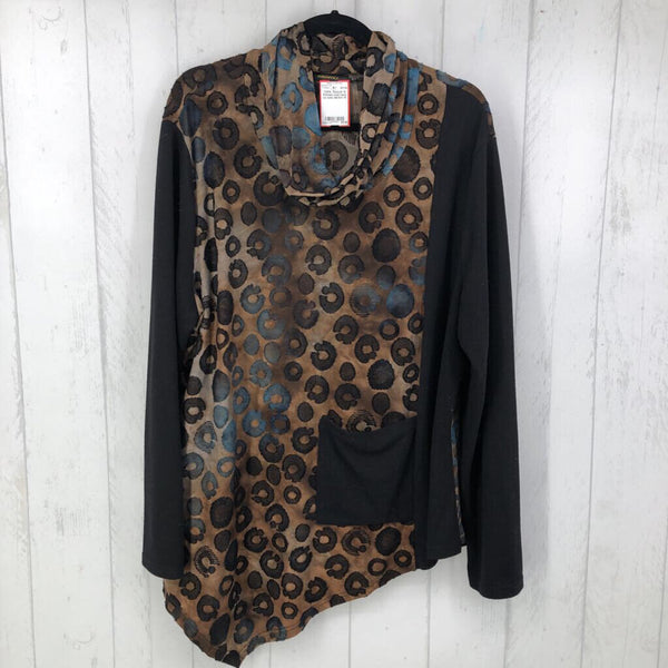 1X Printed cowl neck l/s tunic