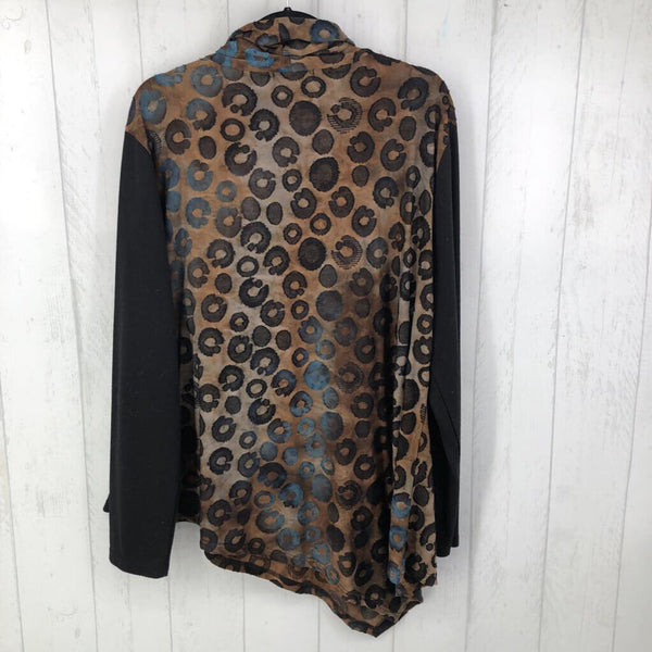 1X Printed cowl neck l/s tunic