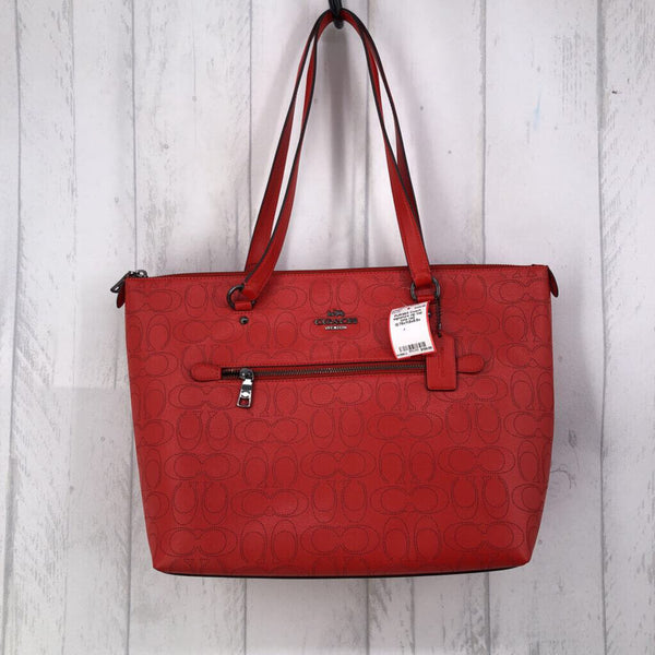 signature zip top tote