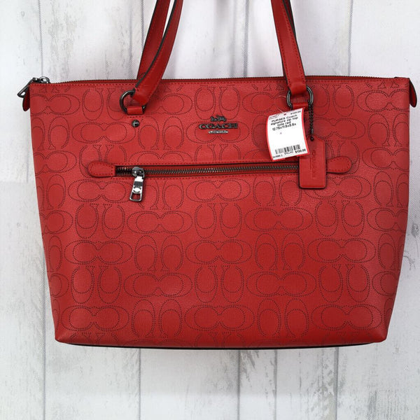 signature zip top tote