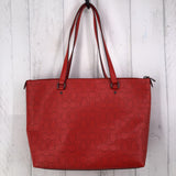 signature zip top tote