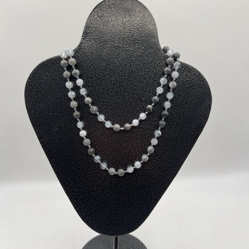 25" Gray beaded necklace