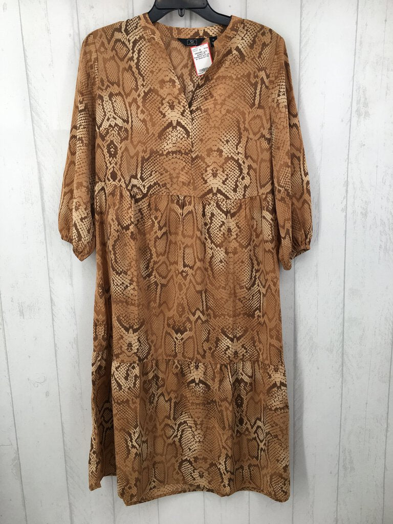 XS Snakeprint print 3/4 slv dress