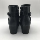 8.5 double buckle heel ankle boots