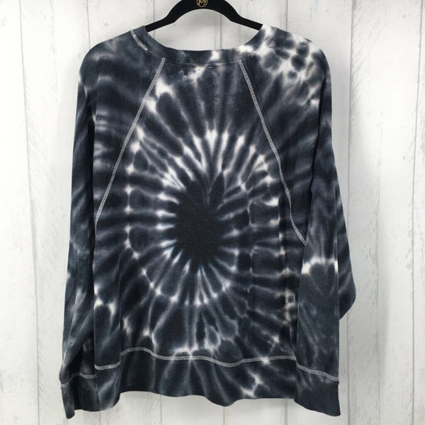 Tie dye I.U. waffle knit l/s top