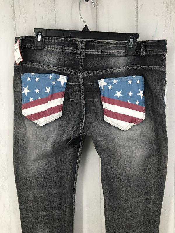 XL Flag pocket distressed jeans