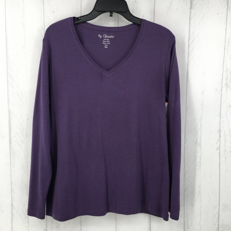 2(L) V-neck l/s top