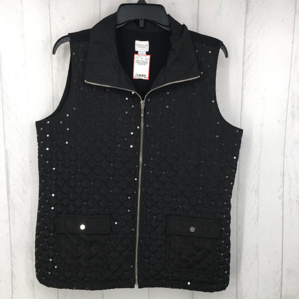 2(L) Quilted w sequins vest