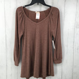 R39 S Textured v-neck l/s top