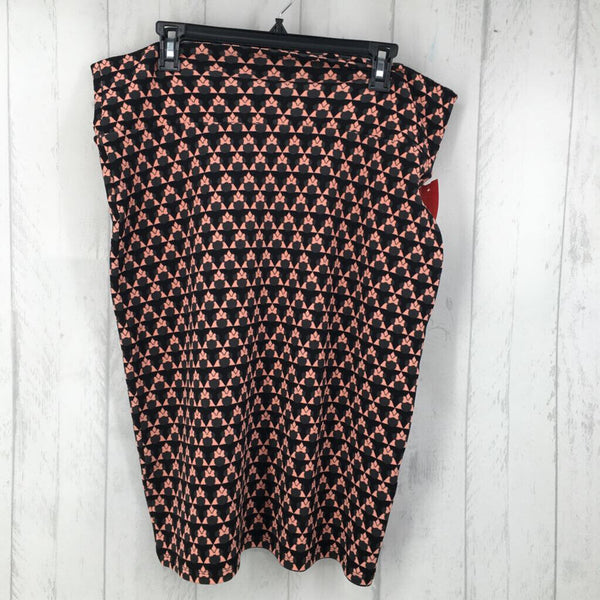 XL Printed knee length skirt