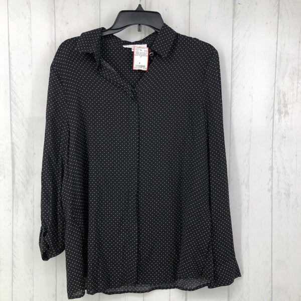 M Polka dot button down l/s top