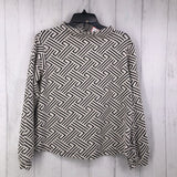 S Printed back-zip l/s top