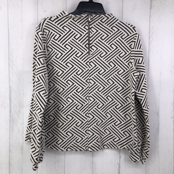 S Printed back-zip l/s top