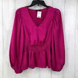 XS Silky v-neck l/s top