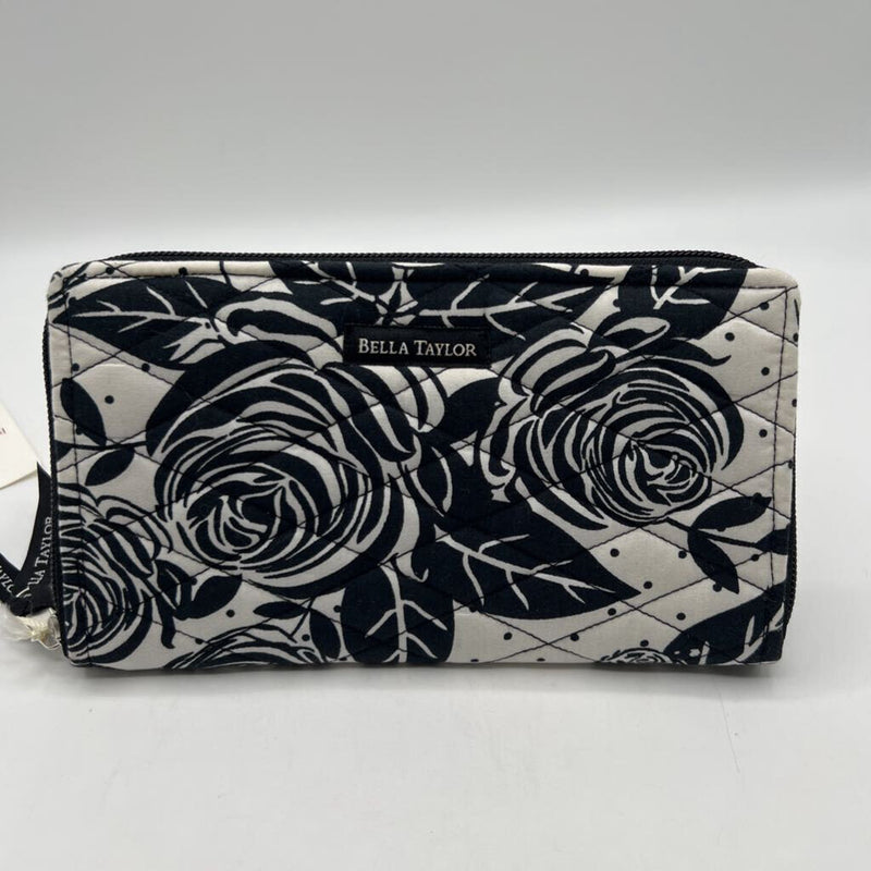 zip around rose print wallet