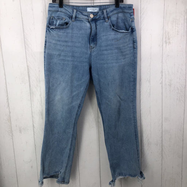 14 Distressed straight leg jeans