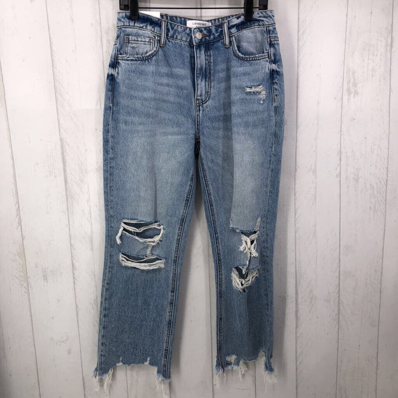 28 Hi-rise straight leg jeans