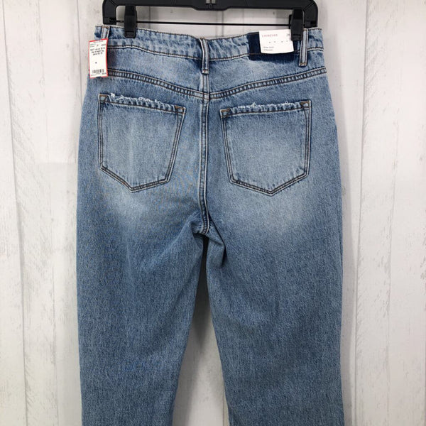 28 Hi-rise straight leg jeans