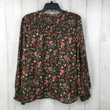 R40 XL Flo print smocked l/s top