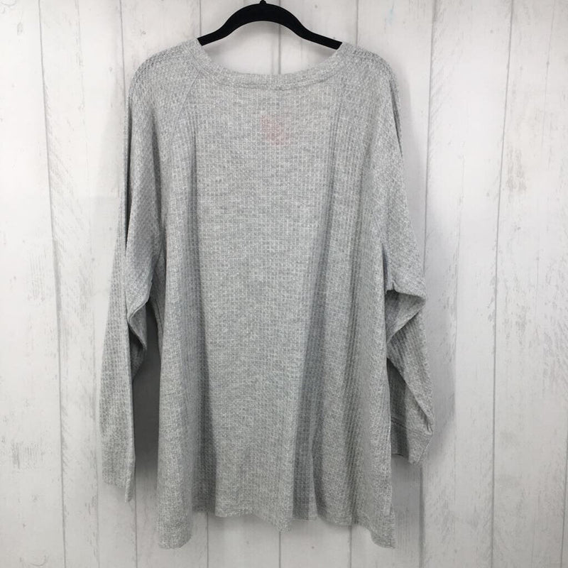 2X Waffle knit l/s top