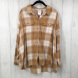 XXL Plaid button down l/s top