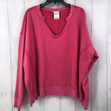 S l/s oversized v-neck sweatshirt