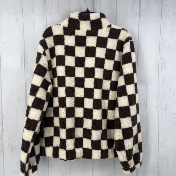 L sherpa zip check jacket