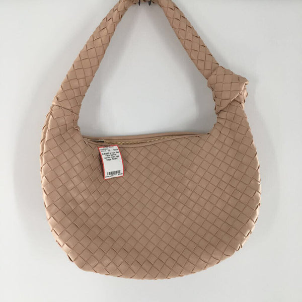 Faux leather woven hobo bag