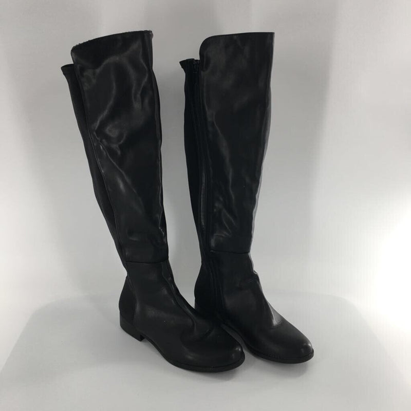 8W Faux leather knee high boots