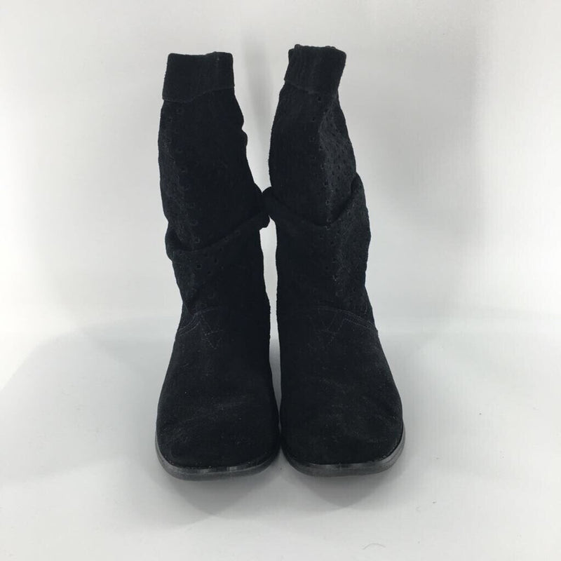 8.5 Suede perforated slouch boots