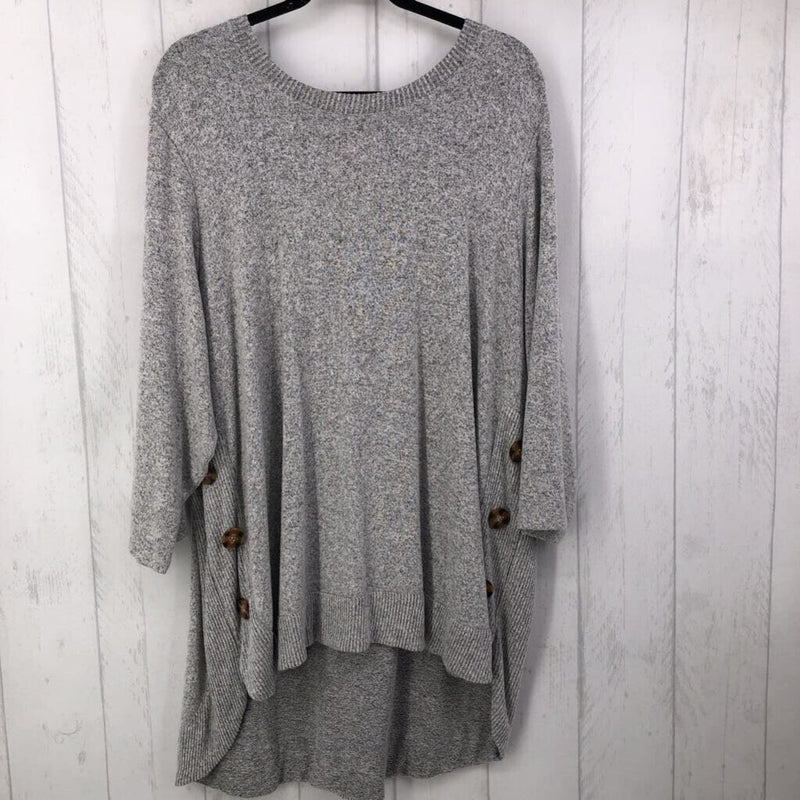 3X Marled l/s hi-lo top