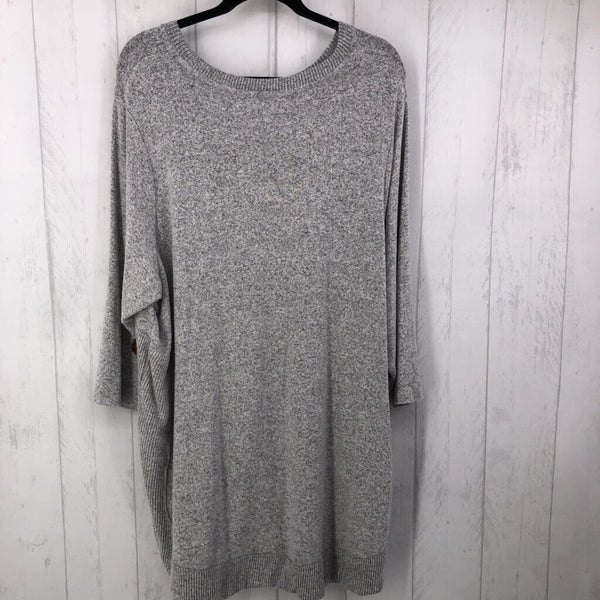 3X Marled l/s hi-lo top