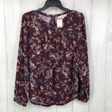 S Floral l/s top