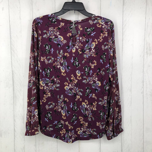 S Floral l/s top