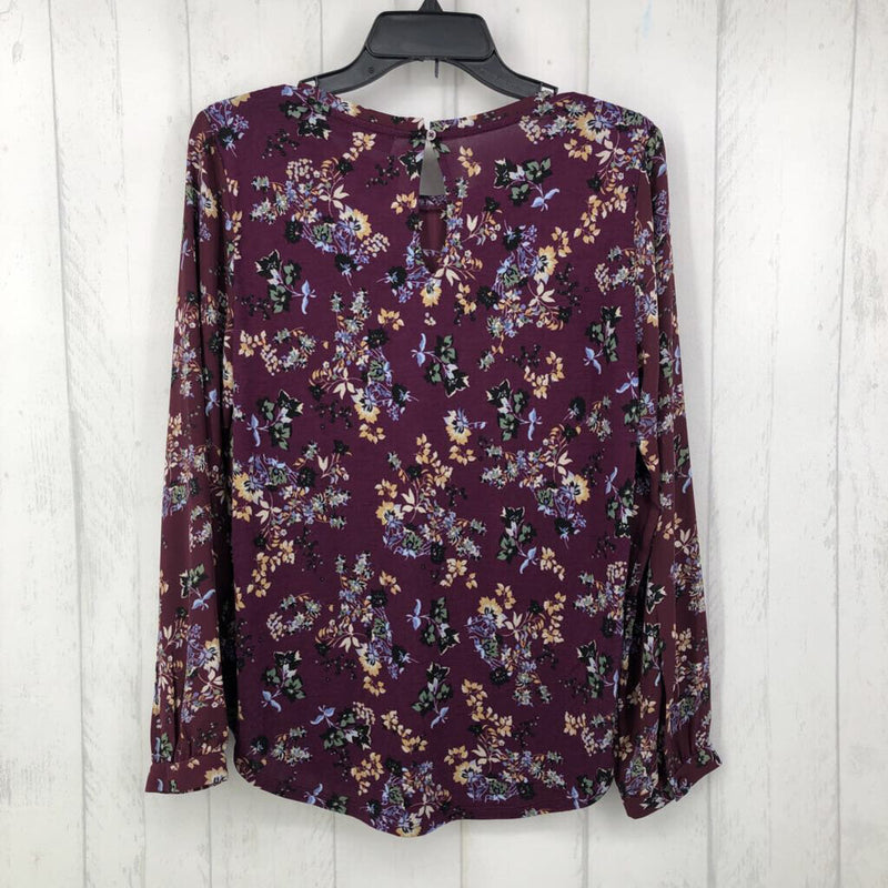 S Floral l/s top