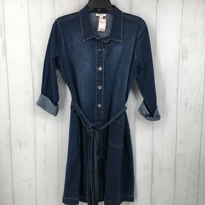 L Belted denim dress l/s