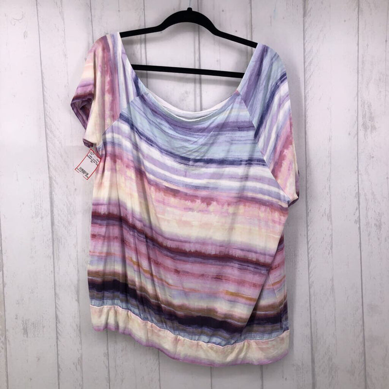 2(L) Striped s/s top