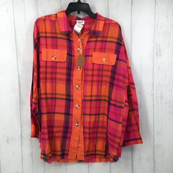 M l/s plaid button down shirt