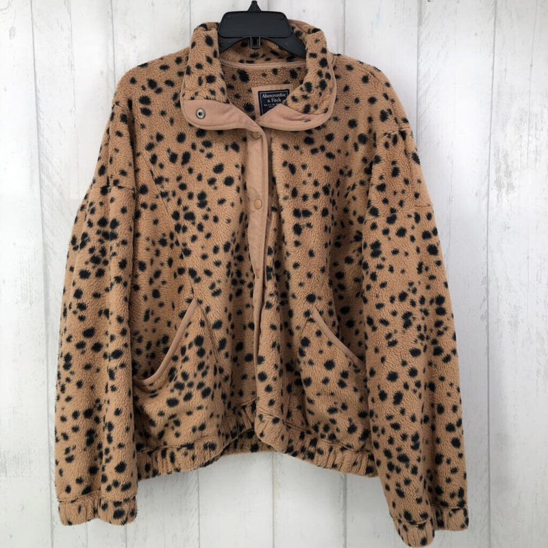 XL sherpa snap animal print jacket